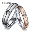 Парное кольцо NIBASTAR с кристаллами для женщин и мужчин, свадебное обручальное кольцо из нержавеющей стали, ювелирные изделия для влюбленных