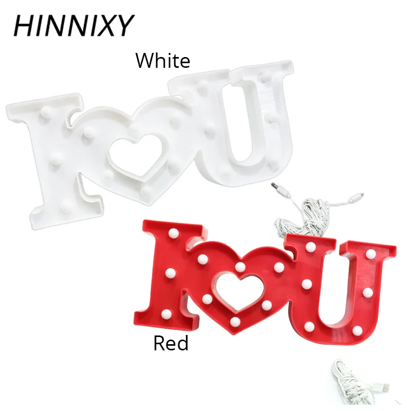 Hinnixy 3D светодиодные ночные светильники я люблю тебя буквы лампа алфавита