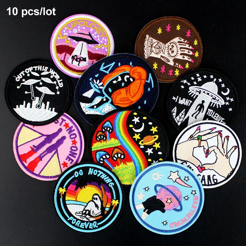 2018 Лидер продаж модные термоклейкие нашивки вышивка значок куртка Инопланетянин