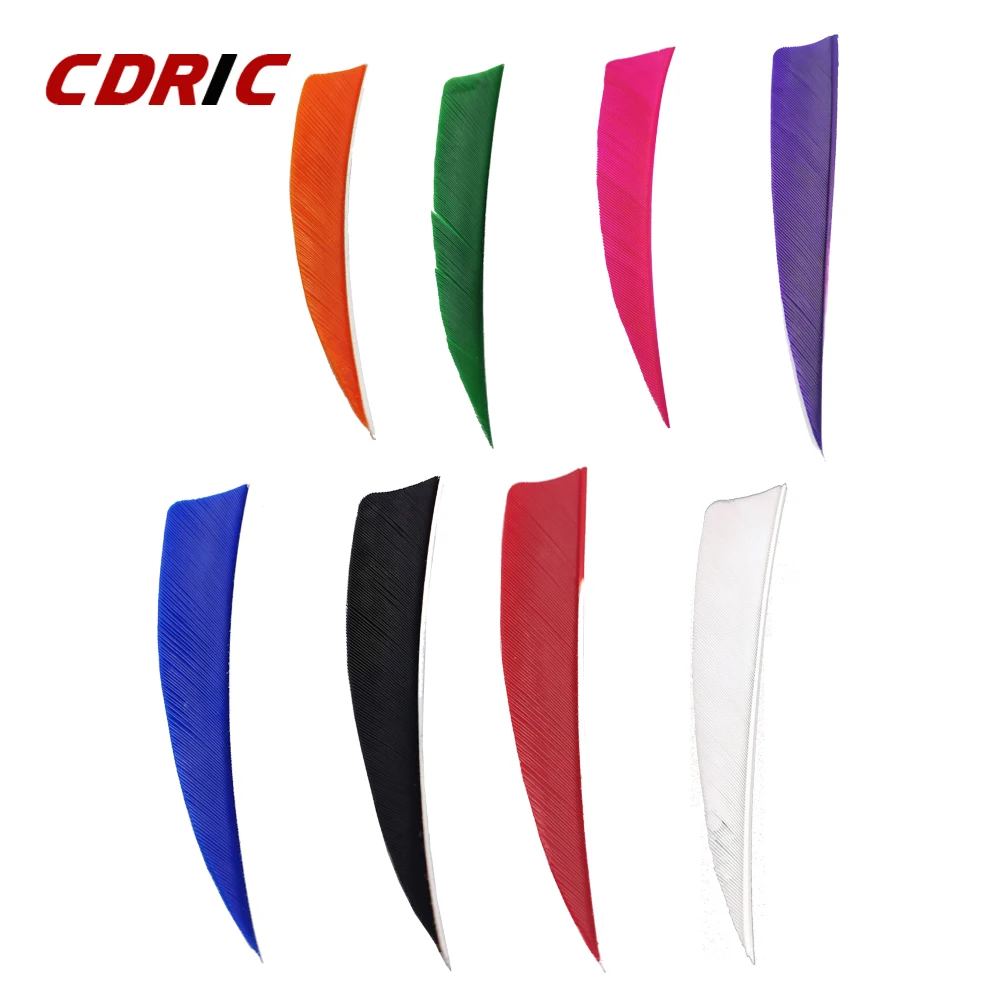 50pcs 8 color Turkey Feather right shield 4 inch Archery Arrow Accessories Apply to wood bamboo. Carbon. Glassfiber arrow shaft
