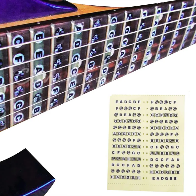 Родина 1 шт. Гитара Гриф Примечание лабель наклейки Лада карта узнать гриф шеи |