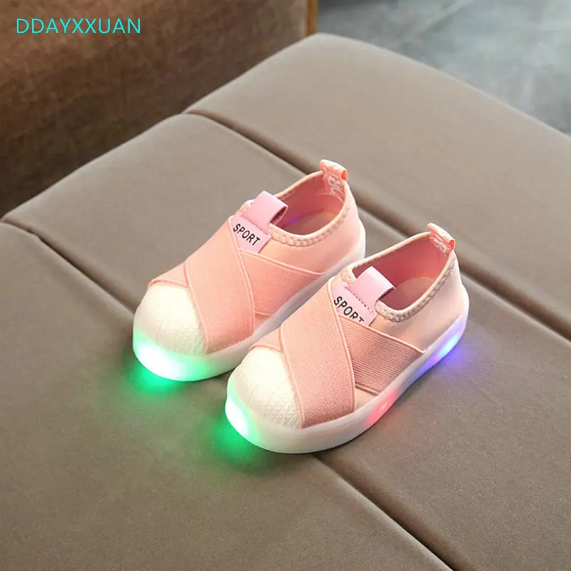 Детская обувь с подсветкой для мальчиков сезон весна-осень детская парусиновая