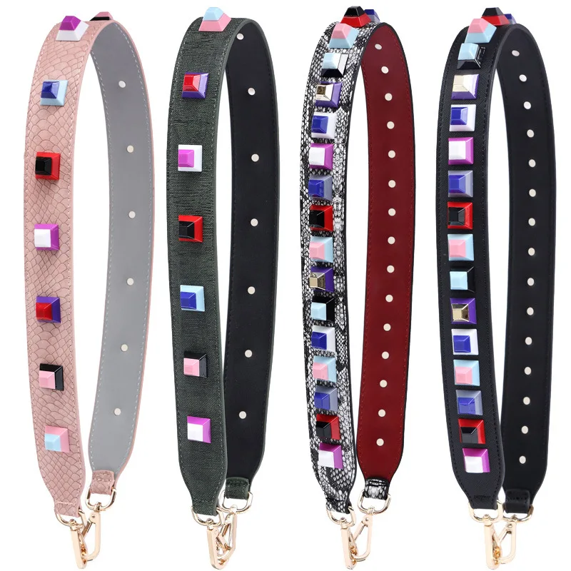 Новинка 2017 модный сменный ремешок через плечо из натуральной кожи со вставками