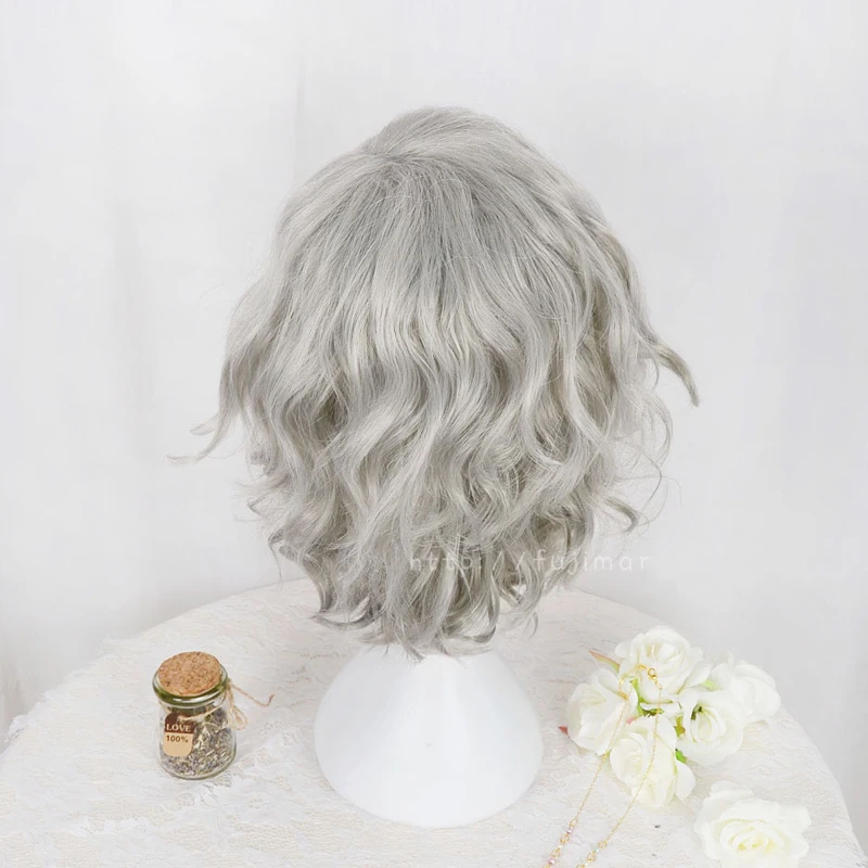 Fate Grand Order парик для косплея Монте-Кристо Эдмонд дантс Короткие вьющиеся серые