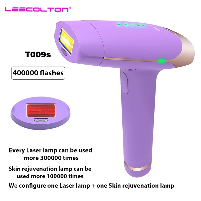 Lescolton новейший 2в1 IPL лазер для удаления волос Перманентный T009S или T009X депилятор для удаления волос на лице для тела Бикини подмышек - Цвет: Just epilator T009S