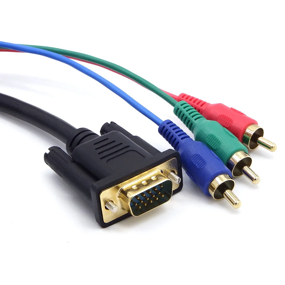 1 5 м футов VGA к ТВ 3 RCA компонент AV Премиум Версия аудио кабель адаптер медь для ПК ноутбука тв RGB дисплей