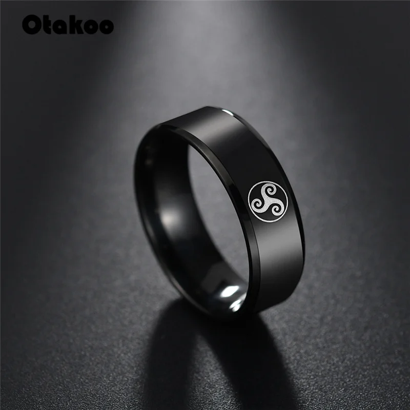 Otakoo черный подростковый логотип Волк кольца из нержавеющей стали фильм кольцо 316 титановое мужское и Ювелирное женское кольцо
