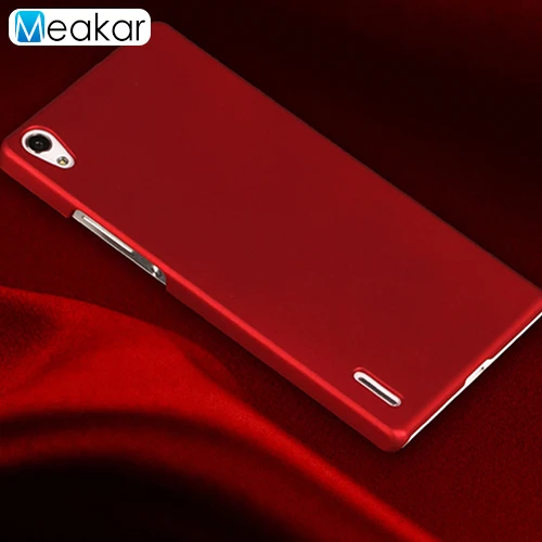 Матовая Пластик Coque 5.0For huawei P7 чехол для huawei Ascend P7 двойной P7-L10 P7-L00 P7-L05 телефона чехол-лента на заднюю панель - Цвет: red