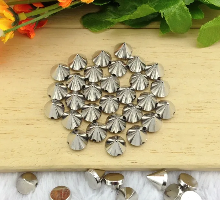 100pcs/lot 10*8mm Sewing Bullet Spikes Studs Silver Plastic Punk Rock DIY Garment Rivets For Leathercrafts tachuelas para ropa | Дом и сад