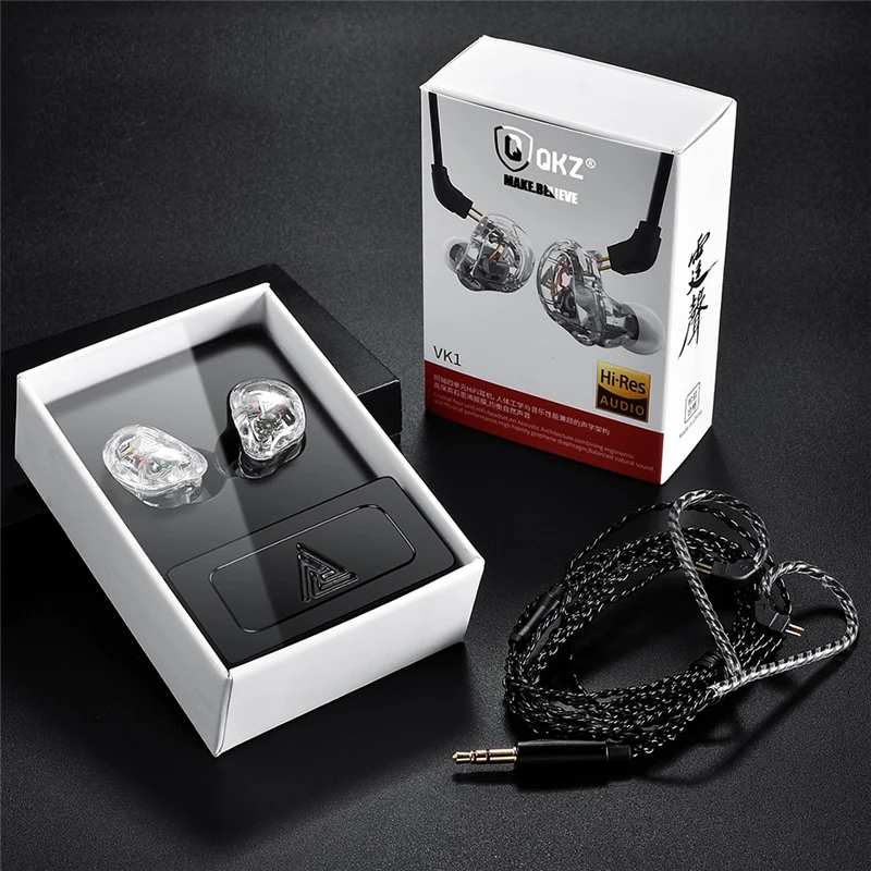 QKZ VK1 4DD наушники HIFI auriculares монитор DJ игровая гарнитура kulaklik fone de ouvido для iPhone Xiaomi PK Trn