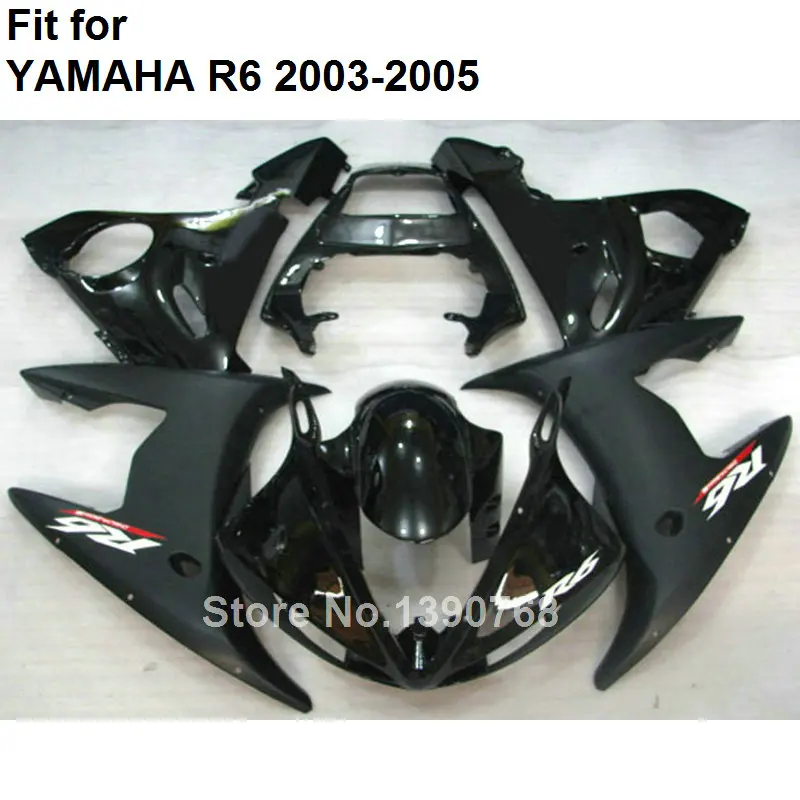 Черный мотоцикл обтекатель комплект для YAMAHA YZF R6 2003 2004 2005 части тела Обтекатели