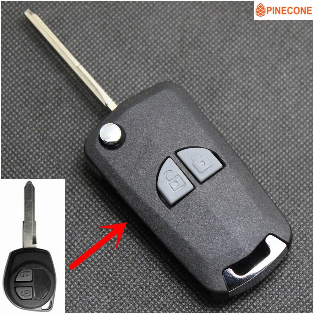 

PINECONE Key Casing for SUZUKI ALTO VITARA SWIFT GRAGE 2 Buttons Remote Key Modified Flip Folding Key Shell Cover