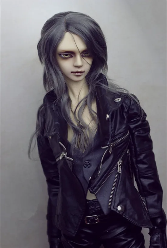 

BJD doll coat black motorleather coat with zippers for 1/3 BJD SD13 SD17 Uncle SSDF doll clothes