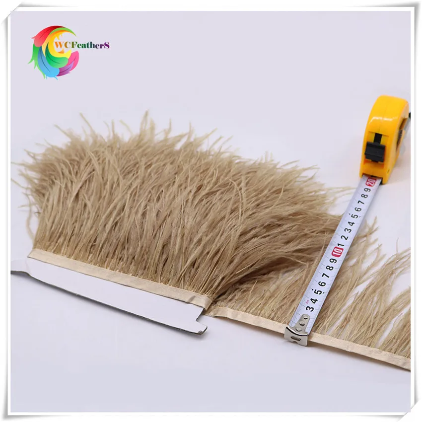 WCFeatherS 1 ярд кожа розовые натуральные перья страуса планки Высота 10-15 см DIY аксессуары для одежды Свадебные вечерние украшения - Цвет: COLOR O22