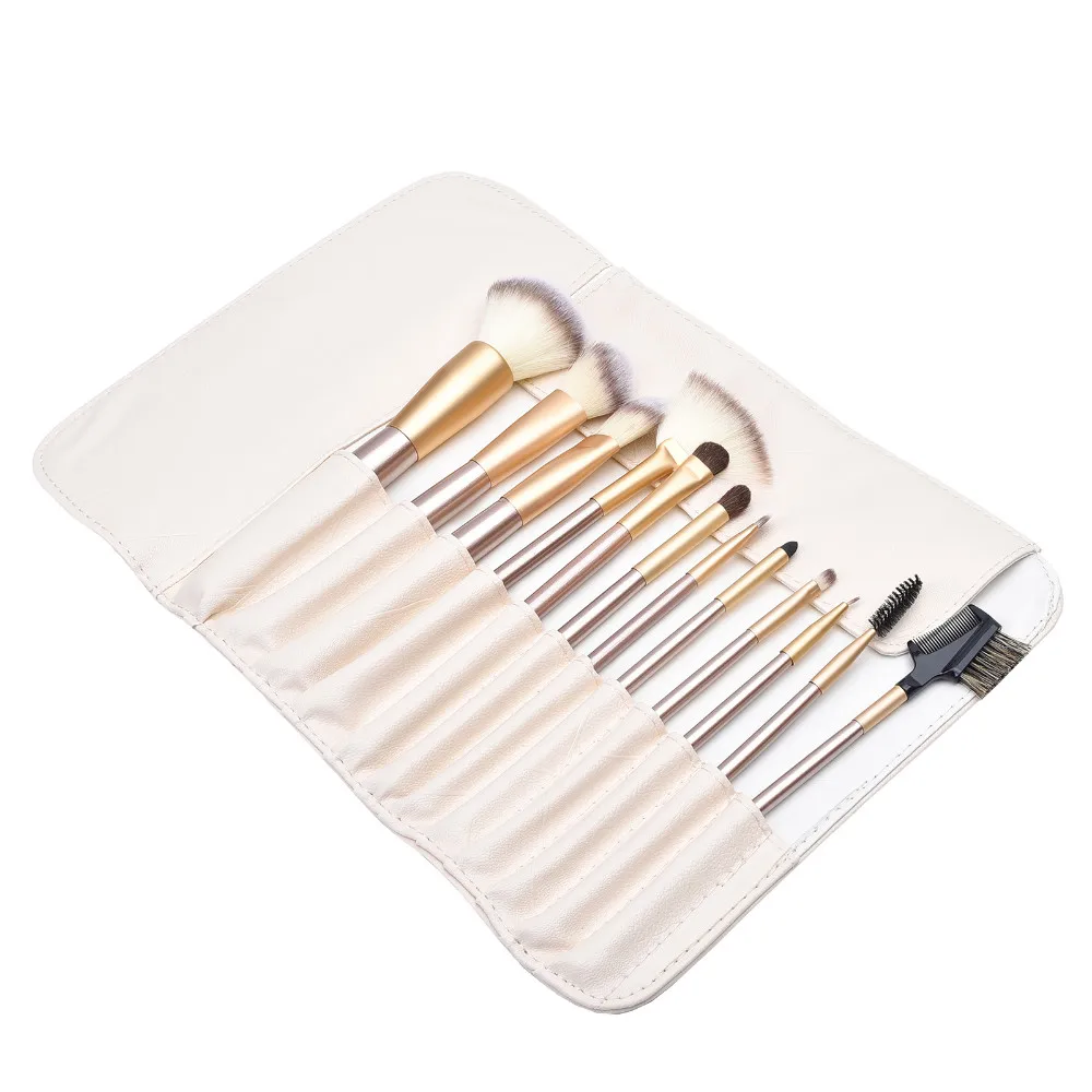 Makeup Brushes with Case 12Pcs Foundation Blush Brush Powder Blending Set Professional | Красота и здоровье