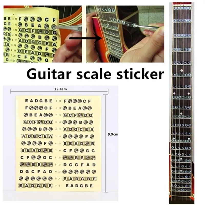 Прочный профессиональный гриф для гитары 6 струн Прайм тренажер карта наклейки