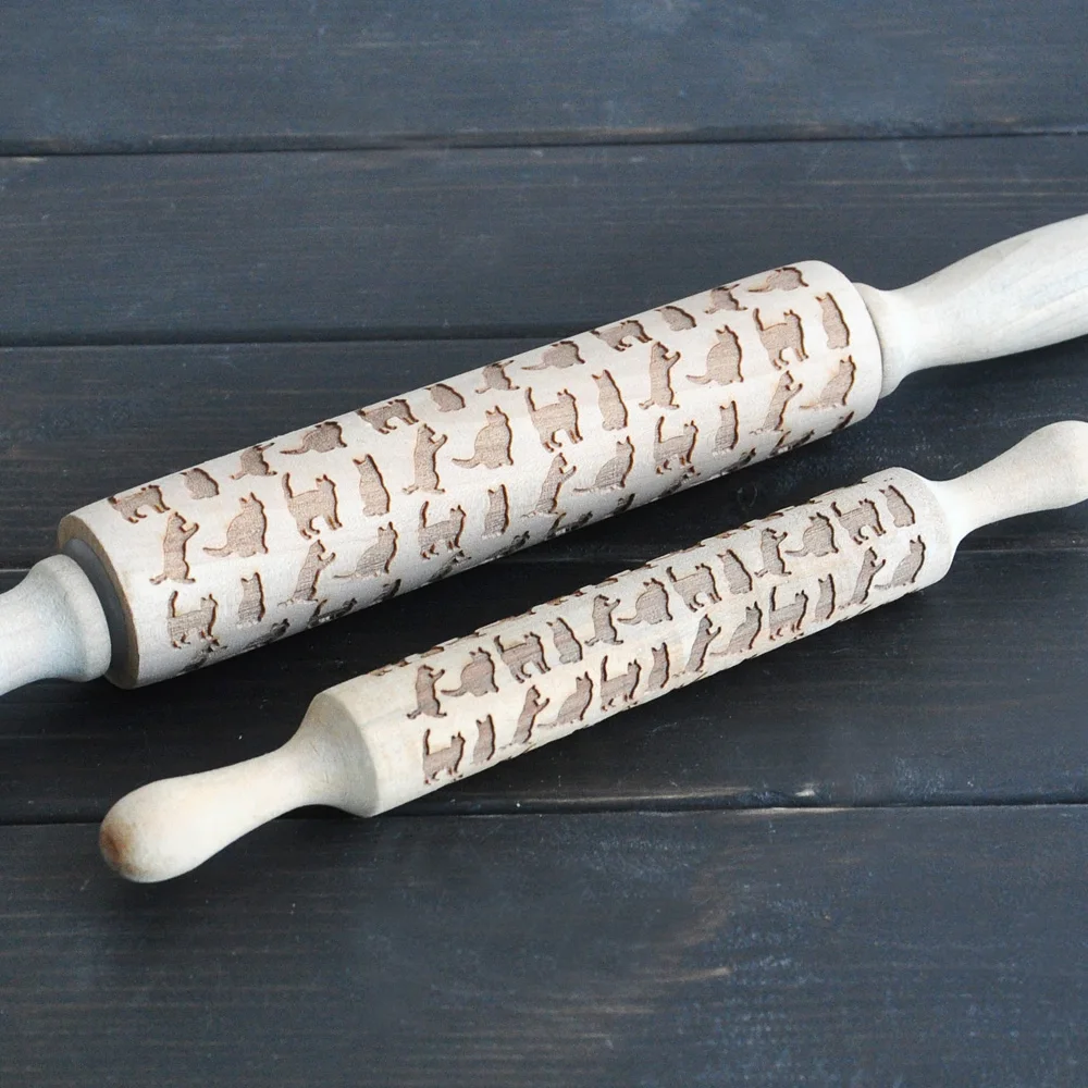 Скалка для тиснения с гравировкой кошек печенья Скалка|cat gear|cat sharpenercat 938f |