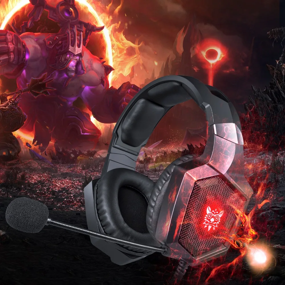 ONIKUMA K8 гарнитура casque PS4 Игровые наушники ПК стерео с микрофоном светодиодная