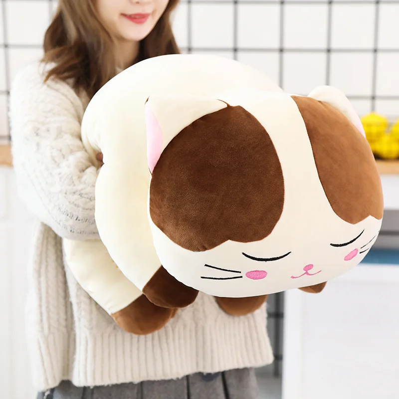 

80 см Kawaii Лежащая кошка плюшевые игрушки милая подушка в виде животного мягкая мультяшная Подушка Детский Рождественский подарок