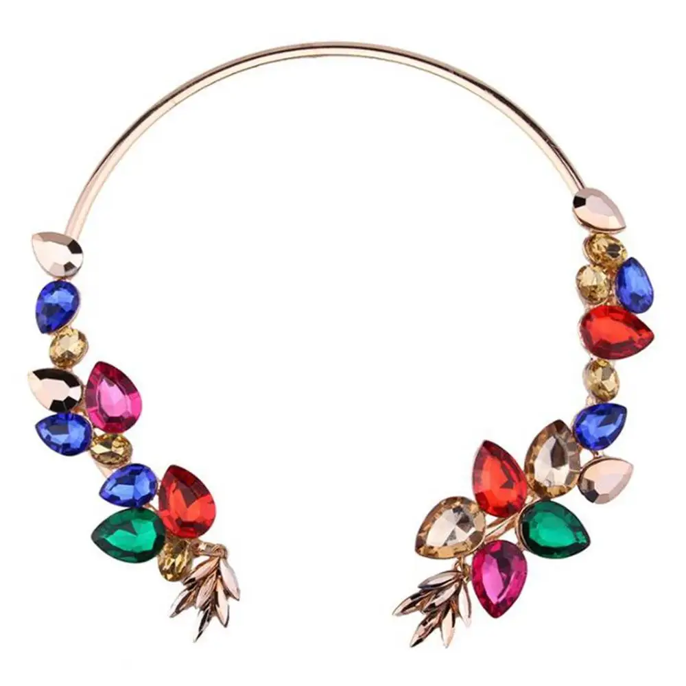 Элегантное ожерелье со стразами колье женское классическое цветочное эффектное