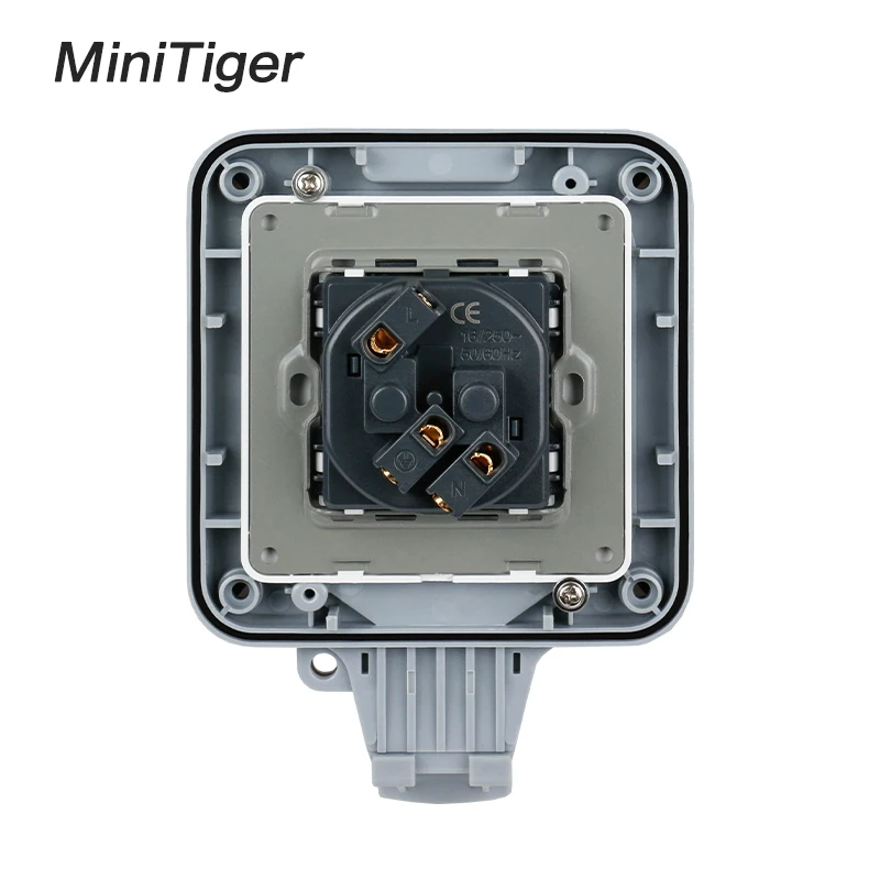Minitiger IP66 водостойкая наружная настенная розетка 16A стандарт ЕС электрическая