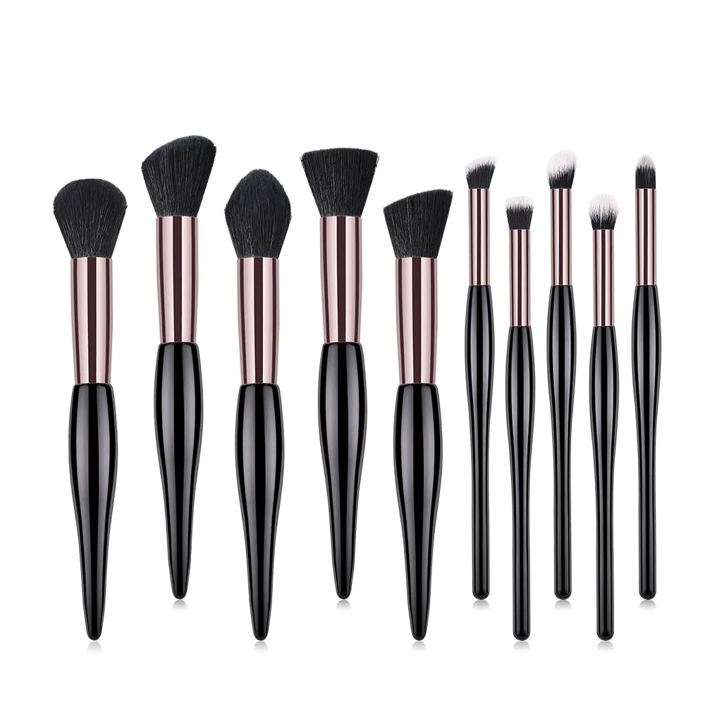 10 шт. Высокое качество Черный козий волос Макияж Кисти основа порошок