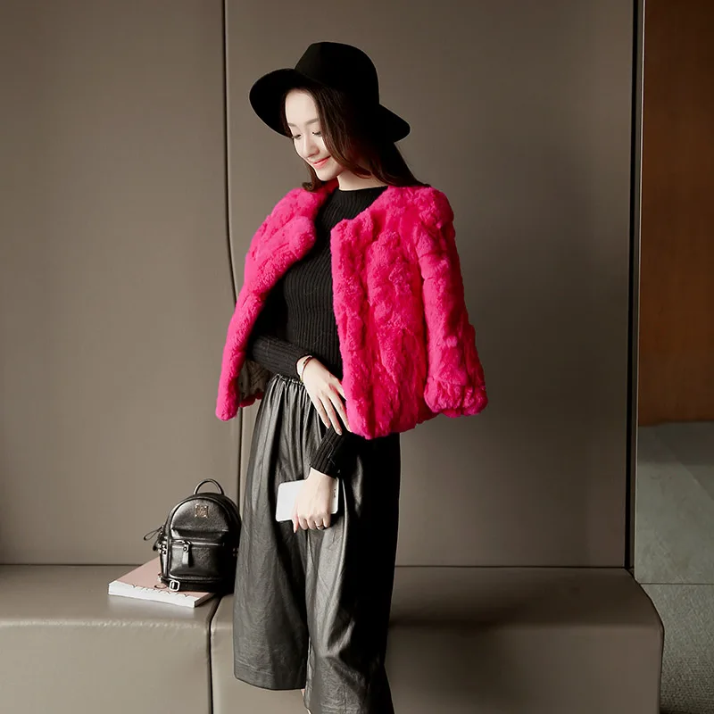 Ифура 2021 женские зимние натурального меха куртка с мехом кролика рекс милые