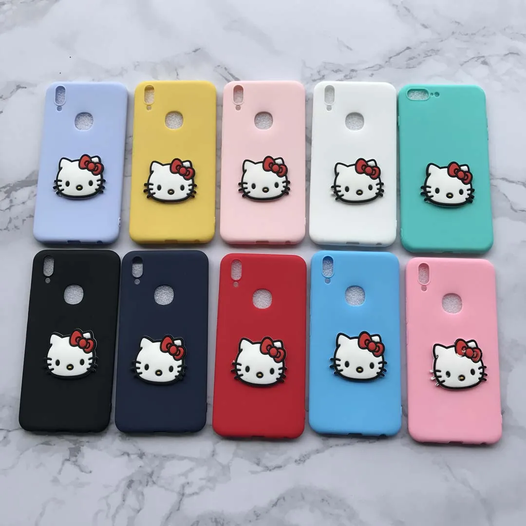 Для huawei P9 P10 P20 Pro Lite плюс Смарт Nova 2 S 3E Карамельный цвет с 3D рисунок Hello Kitty патч