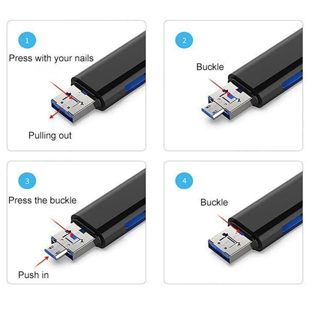 Type-C 5 в 1 адаптер для чтения карт OTG Поддержка SD/TF/Type-C/USB 3 0/Micro USB |