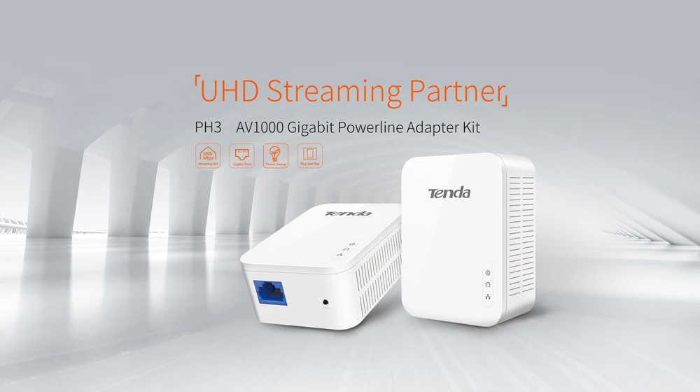 Tenda 1 пара PH3 1000 Мбит/с Комплект Gigabit сетевой адаптер Powerline сетевой адаптер AV1000 Ethernet ПЛК адаптер IPTV homeplug AV2