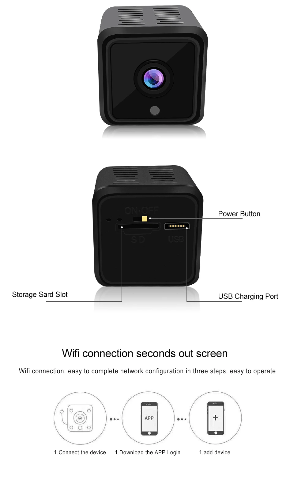 Мини Ip Камера Wi-Fi Беспроводной Камера домашние Беспроводной безопасности Камера сети наблюдения с Miscrosd карты Wi-Fi камера см. d3