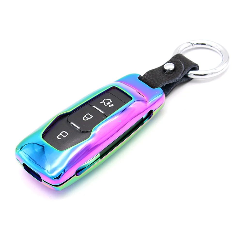 Multicolor Чехол для ключей из цинкового сплава для Ford EDGE EXPLORER Fusion Mustang Mondeo умный чехол для ключа с дистанционным управлением рамка сумка для ключей - Название цвета: Multicolor