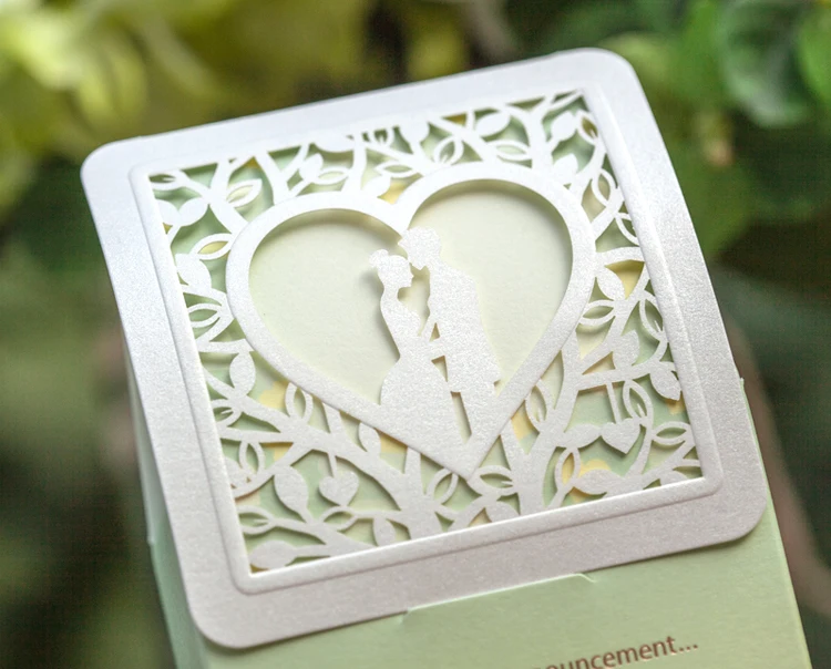 Дерево Свадебная коробка для конфет форма сердца влюбленных элегантное