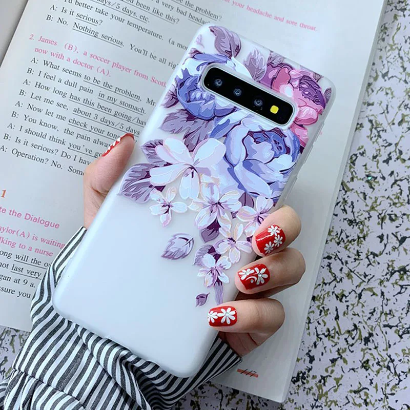 Чехол для Samsung Galaxy A5 A7 A8 2018 S7 edge S8 S9 S10 Plus S10E J3 J5 J7 2017 M10 M20 A30 A50 3D рельефный Силиконовый