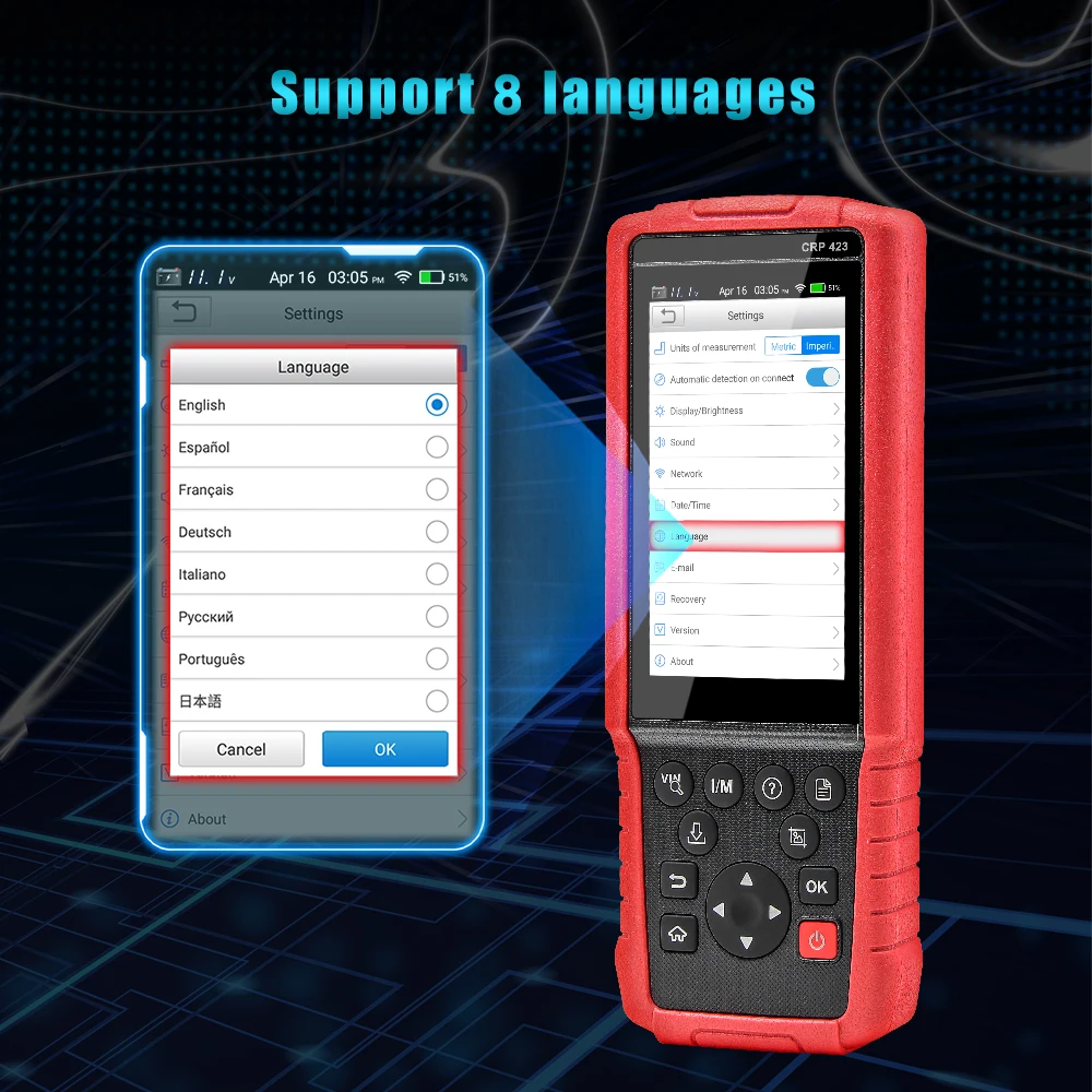 Запуск X431 CRP423 код читателя OBD2 сканер автомобиля диагностический PK CRP123 creader VII +