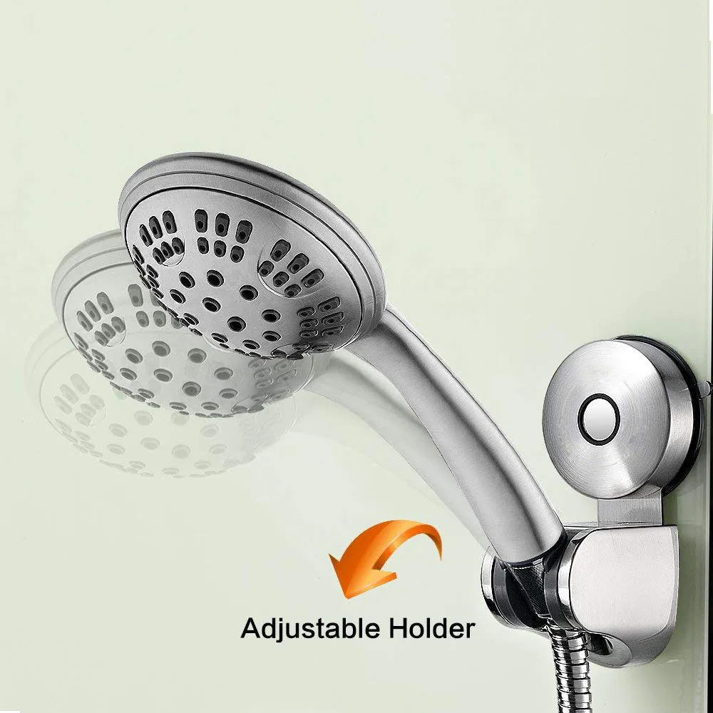 304 stainless steel vacuum suction cup adjustable handheld shower head bidet sprayer holder wall mount for bathroom accessories free global shipping
