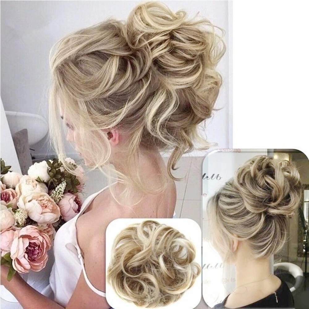 Эластичный парик для женщин DIY кудрявые волосы кольца кусок скручивание невесты-макияж булочка цветок волосы шиньон хвост горячий парик