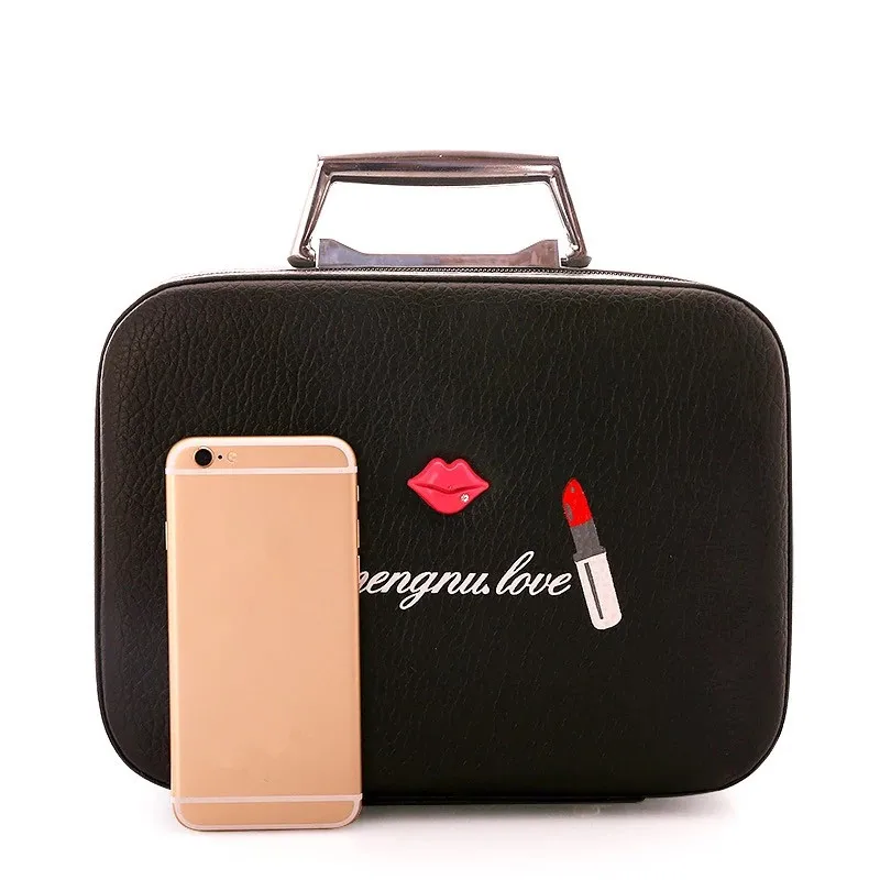 

Portable Leather PU Cosmetic Storage Cute Cosmetic Bag Beautician Professional Organizer for Cosmetics Makeup Bag