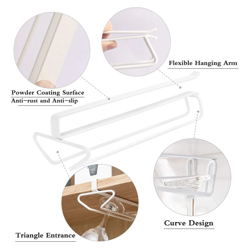 Стойка для Винных Бокалов стойка под шкафом металлическая белая Подставка полку