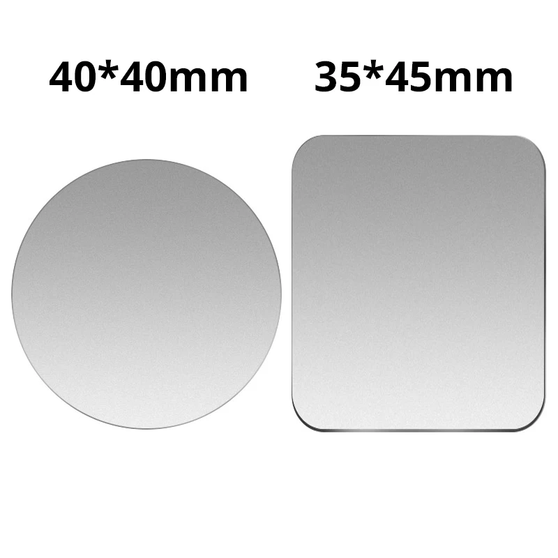 Round Square Silver 10 шт./2 шт./партия металлическая пластина наклейка для магнитного автомобильного телефона держатель подставка металлическая пластина диск железный лист для iPhone мобильный телефон - Цвет: Round Square Silver