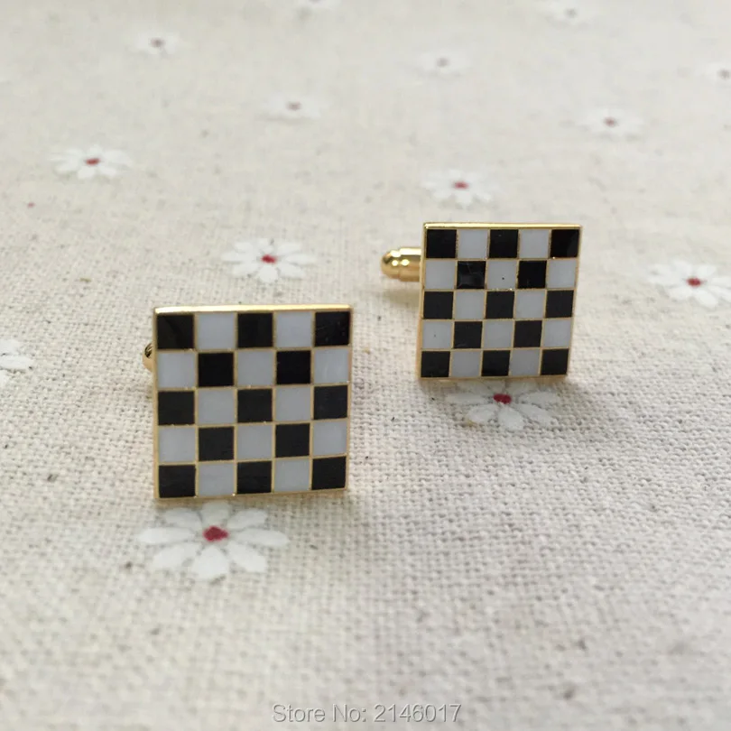 

10 pairs Wholesale Freemason Enamel Cuff Links Masons Masonic Black White Checkered Rug Floor Blue Lodge Cufflink