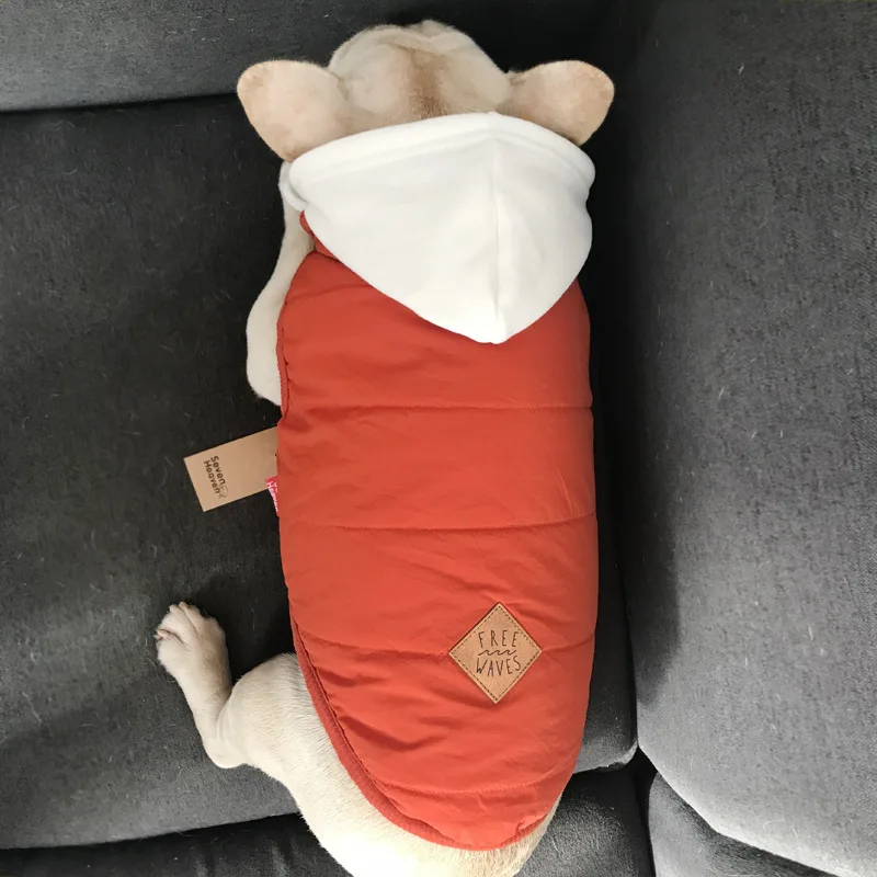 Зимние теплые худи для домашних собак одежда утепленный жилет пуховая куртка