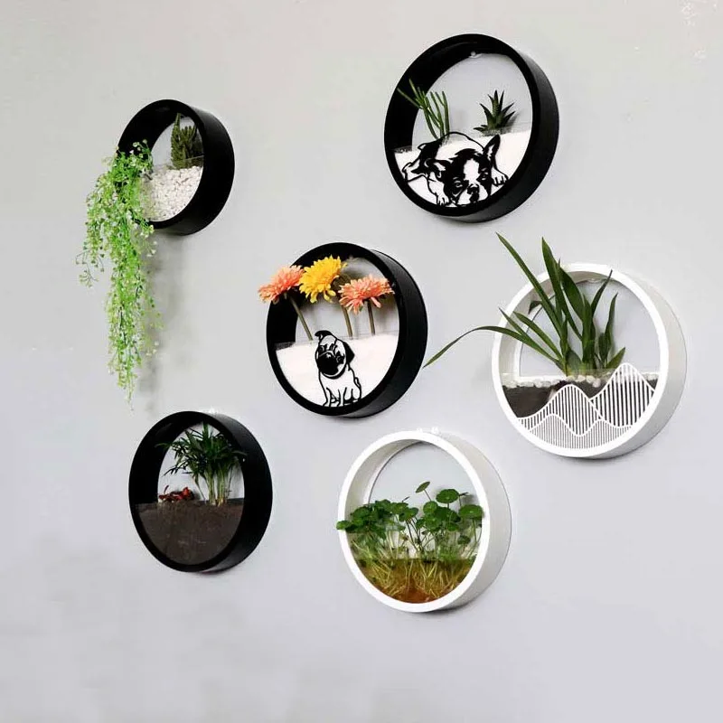 Креативные подвесные настенные часы акриловая гидропоника горшок для растений