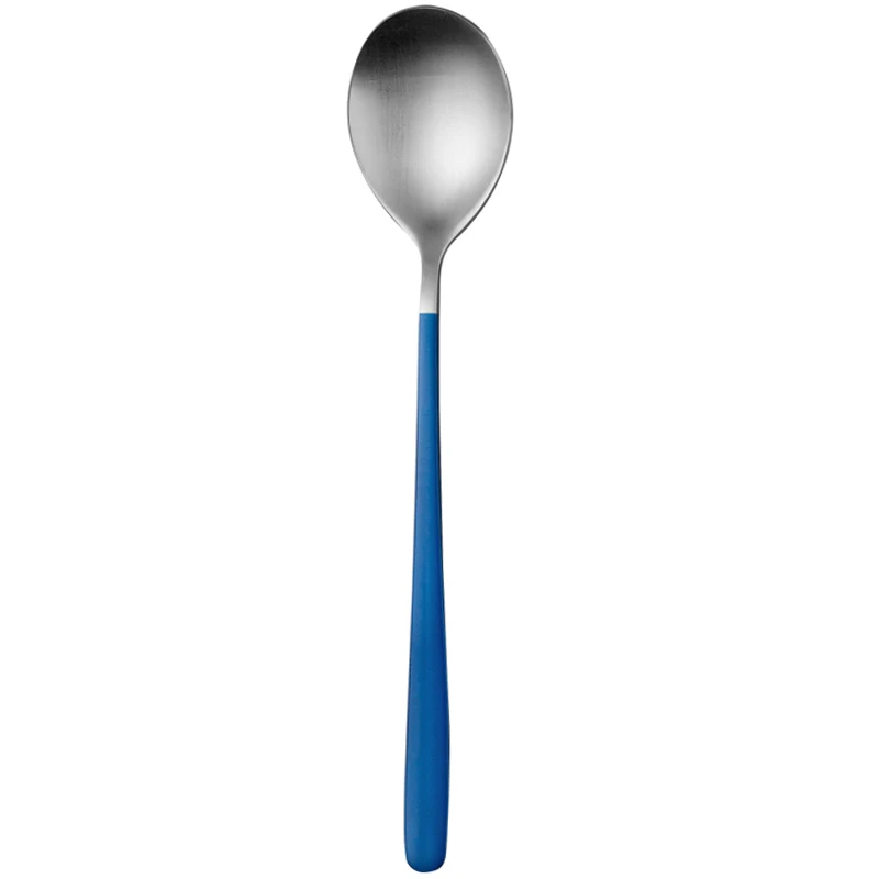 blue spoon sliver JueQi походный набор посуды столовые приборы 304 нержавеющая сталь Палочки для еды посуда кухонная посуда включает нож вилка чайные ложки мешок - Цвет: blue spoon sliver
