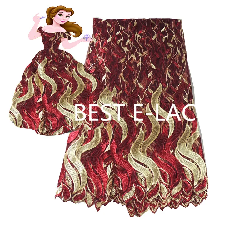 Африканский Кружевной Ткани 2017 Вышитые Нигерийские Шнурки Ткань Свадебный