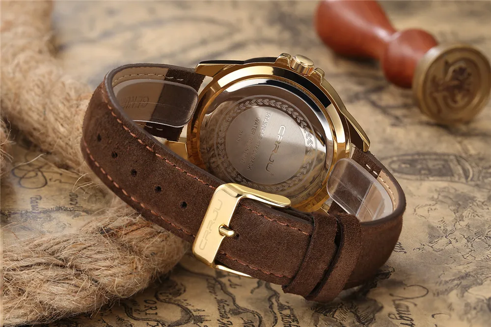 Часы наручные CRRJU Мужские Спортивные кварцевые брендовые Роскошные