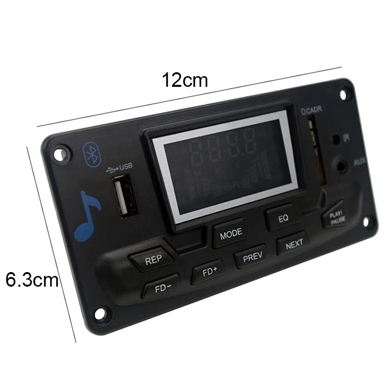 Mp3 плеер аудиомодуль с поддержкой FM радио AUX USB отображением текста 12 В ЖК дисплей