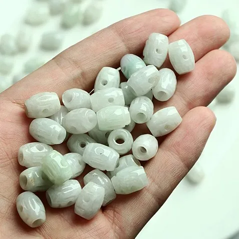 50 шт. оригинальные бусины из натурального нефрита полые цилиндрические детали