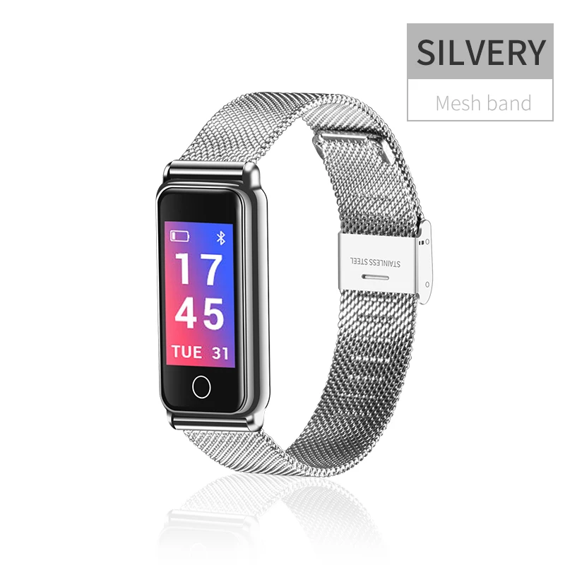 Steel Strap Silver Greentiger Y8 смарт-браслет пульсометр кровяное давление фитнес-трекер умный браслет из нержавеющей стали Мужской кожаный Смарт-браслет - Цвет: Steel Strap Silver