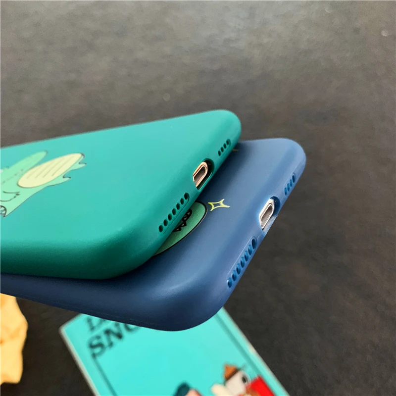 Cute cartoon dinosaur pure color soft shell phone Case For Apple iphone 6 6s 7 8 Plus X XS XR MAX |